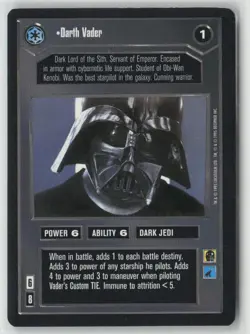 Star Wars SWCCG Darth Vader 1995 Decipher Dark Lord Card Power 6 Ability 6 - Image 1