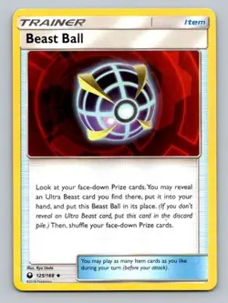 2018 Pokemon Card Celestial Storm Beast Ball 125/168 - Image 1