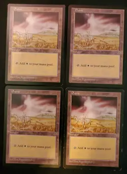 4x Plains Zebra Mirage Basic Land Mana Magic Gathering MTG White Mix Condition - Image 1