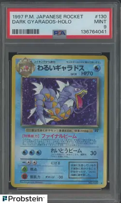 1997 Pokemon Japanese Rocket #130 Dark Gyarados Holo PSA 9 MINT - Image 1