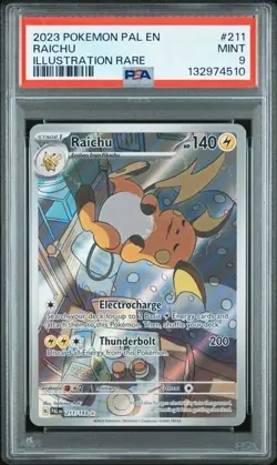 POKEMON RAICHU 2023 PALDEA EVOLVED #211 ILLUSTRATION RARE PSA 9 - Image 1