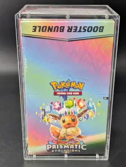 Pokemon SV8.5 Prismatic Evolutions Sealed Booster Bundle Display W/Acrylic Case - Image 1