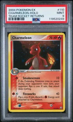 POKEMON 2004 CHARMELEON-HOLO EX TEAM ROCKET RETURNS #110 PSA 9 - Image 1