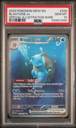 2023 POKEMON MEW EN-151 SPECIAL ILLUSTRATION RARE #200 BLASTOISE EX PSA 10 - Image 1