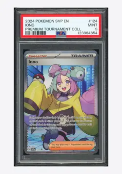 Pokemon PSA 9 Iono Promo 2024 #124 SVP Premium Tournament Collection English - Image 1