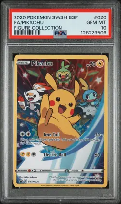 POKEMON 2020 FA/PIKACHU FIGURE COLLECTION SWSH BLACK STAR PROMO #020 PSA 10 - Image 1