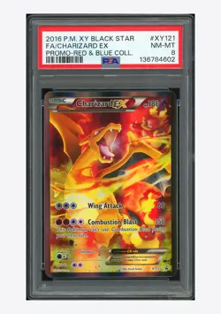 Pokemon PSA 8 Charizard EX Promo 2016 XY121 Red and Blue Collection English - Image 1