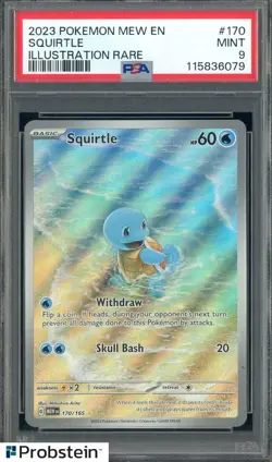 2023 Pokemon Mew En Illustration Rare #170 Squirtle PSA 9 MINT - Image 1