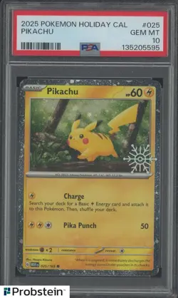 2025 Pokemon TCG Holiday Calender #025 Pikachu PSA 10 GEM MINT - Image 1
