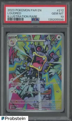 2023 Pokemon PAR EN #212 Loudred Illustration Rare PSA 10 GEM MINT - Image 1