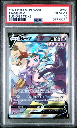 POKEMON 2021 FA/MEW V SWORD & SHIELD FUSION STRIKE #251 PSA 10 - Image 1