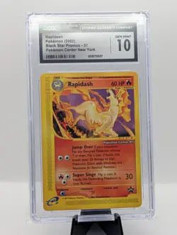 CGC 10 GEM MINT Rapidash 2002 Black Star Promo 51 Pokemon TCG POKEMON CENTER NY - Image 1