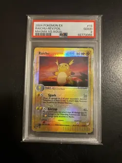 Pokemon Raichu EX Reverse Holo Rare 13/95 Team Magma vs Aqua PSA 2 2004 - Image 1