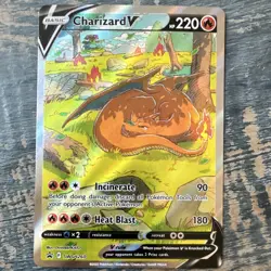 Pokemon Charizard V Full Art Promo Holo SWSH260 220 HP Fire Dragon - Image 1