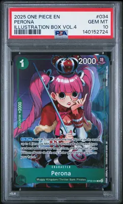 2025 ONE PIECE PROMOS ILLUSTRATION BOX VOL.4 #034 PERONA PSA 10 - Image 1