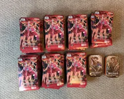 Lot Of 75 ONE PIECE Heroines EB-03 Sleeved Booster Packs English & 2 Op-13 Tins - Image 1