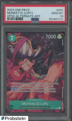 2023 One Piece OP-02 #041 Monkey D.Luffy Alternate Art PSA 10 GEM MINT - Image 1