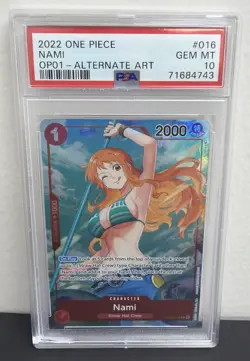 ONE PIECE ROMANCE DAWN OP01-016 Nami Alternate Art Errata Beta Gem Mint PSA 10 - Image 1