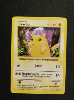 Pikachu 58/102 Shadowless Yellow Cheeks Base Set Pokemon Card MP Vintage 1999 - Image 1