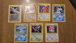 mixed lot 7 Pokemon neo genesis / neo revelation / neo discovery cards - Image 1