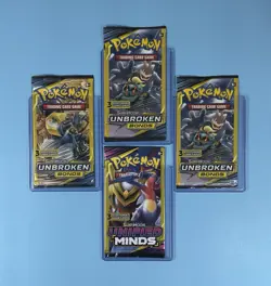 Pokemon Unbroken Bonds & Unified Minds 3-Card Packs - Lot of 4 Factory Sealed - Image 1