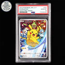 PSA GEM MT 10 Nintendo 2019 Pokemon PTCG JPN. card FA/Pikachu - Image 1