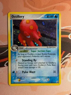 Octillery Holo Rare 10/115 ex Unseen Forces 2005 LP+ Pokemon Card SWIRL - Image 2