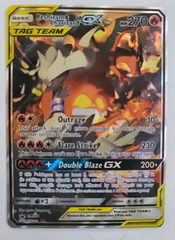 Reshiram & Charizard GX SM201 Promo Holo TAG TEAM Basic Pokemon Card - Image 1
