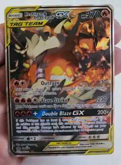 Reshiram & Charizard GX SM201 Promo Holo TAG TEAM Basic Pokemon Card - Image 3