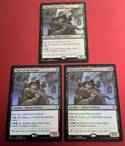 2019 Magic: Gathering - Throne Eldraine English Foil Piper of the Swarm #392 X3 - Image 1