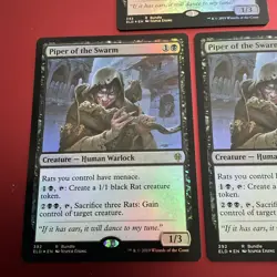 2019 Magic: Gathering - Throne Eldraine English Foil Piper of the Swarm #392 X3 - Image 3