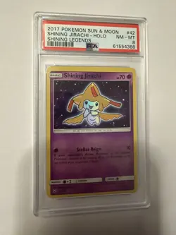 Pokemon Shining Jirachi Sun & Moon Shining Legends PSA 8 NM-MT 62/80 - Image 1