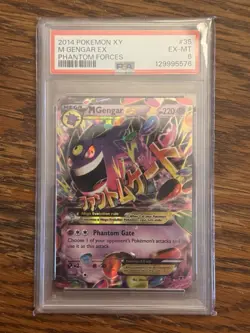2014 POKEMON XY PHANTOM FORCES #35 M GENGAR EX PSA 6 - Image 1