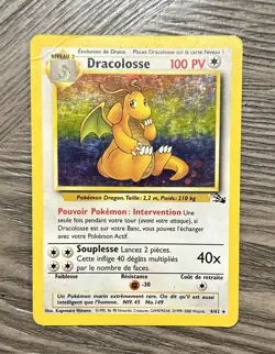 Dracolosse (Dragonite) French Fossil Holo Unlimited Pokemon Card 4/62 See Pics - Image 1