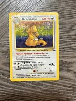 Dracolosse (Dragonite) French Fossil Holo Unlimited Pokemon Card 4/62 See Pics - Image 4