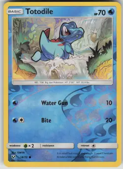 Pokemon TCG Totodile Common Reverse Holo Shining Legends 18/73 - Image 1