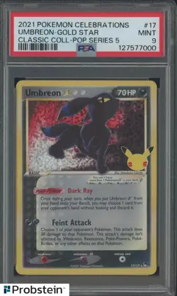 2021 Pokemon Celebrations Classic Pop Series 5 #17 Umbreon Gold Star PSA 9 - Image 1
