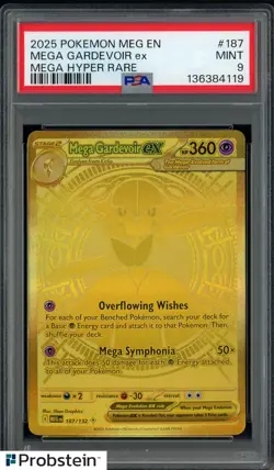 2025 Pokemon MEG EN Mega Hyper Rare #187 Mega Gardevoir ex PSA 9 - Image 1