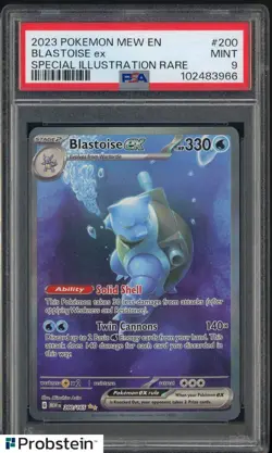2023 Pokemon MEW EN Special Illustration Rare #200 Blastoise ex PSA 9 - Image 1