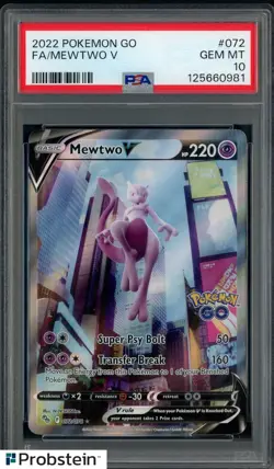 2022 Pokemon GO #072 FA Mewtwo V PSA 10 GEM MINT - Image 1