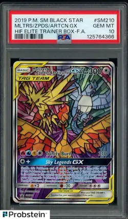 2019 Pokemon SM BSP HIF ETB #SM210 Moltres Zapdos Articuno GX PSA 10 - Image 1