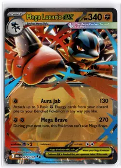 Mega Lucario ex 077/132 Double Rare Mega Evolution Pokemon Near Mint - Image 1