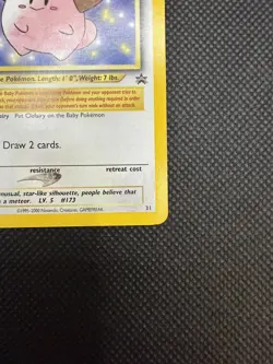 2000 Cleffa #31 - Black Star Promo Non-Holo Rare - Pokemon TCG - LP - Image 3