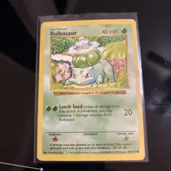 Pokemon TCG Bulbasaur 44/102 Base Set Basic 40HP Common Regular - Image 1