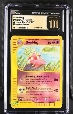 Pokemon 2003 Aquapolis Slowking 34/147 Reverse Holo CGC Pristine 10 - POP 1 - Image 1
