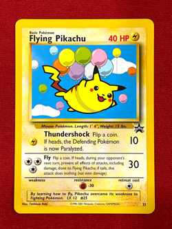 Pokemon 2001 FLYING PIKACHU Black Star Promo #25 - Image 1