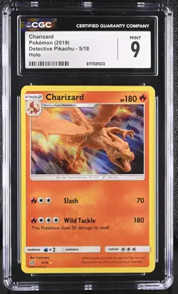 Pokemon 2019 Charizard Holo Detective Pikachu #5 CGC 9 - Image 1
