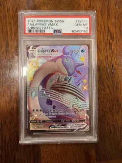 2021 Pokemon SWSH Shining Fates Lapras VMAX Shiny Vault #SV111/SV122 PSA 10 - Image 1