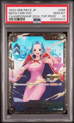 ONE PIECE 2024 NEFELTARI VIVI CHAMPIONSHIP 2024-TOP PRIZE JP PROMOS #086 PSA 10 - Image 1