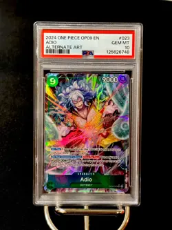 2024 ONE PIECE EMPERORS IN THE NEW WORLD #023 ADIO OP09 ALT ART PSA 10 GEM MINT - Image 1